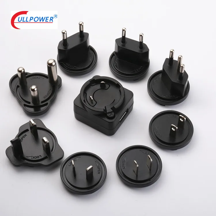 ICP06C-050-1000 AU US UK EU plugs multi-blade interchangeable plug detachable power supply ac dc power adapter