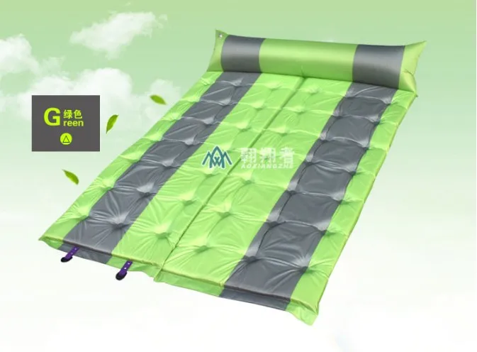 Portable 2 person automatic Outdoor self inflating camping mat with pillow