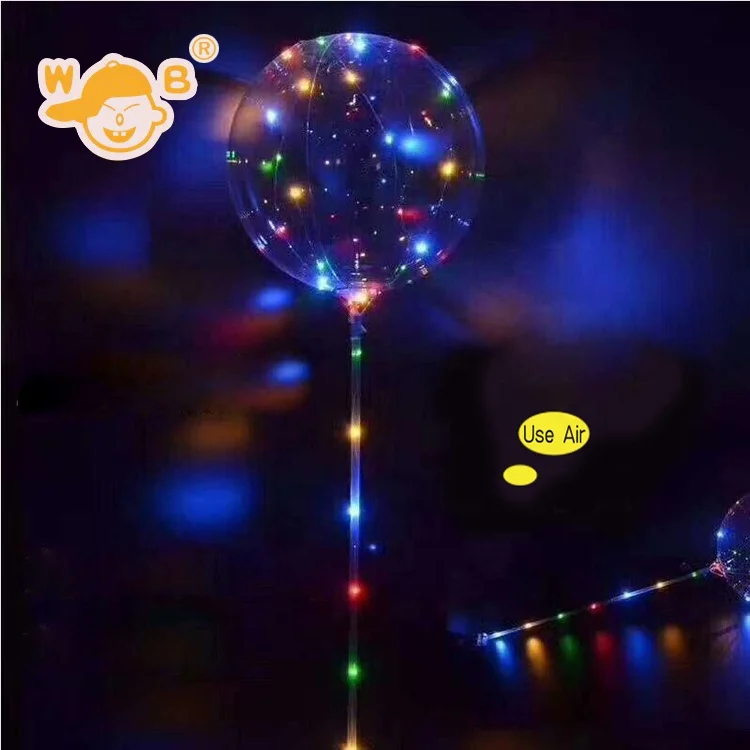 Manufacture Well Priced LED Bobo balloon light for promotion gift 18 inches led rope helium ballon