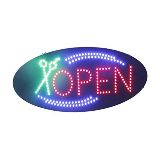NAILTALK Outdoor Indoor Window Barber Shop Full Color Hair Salon Open Acrylic Neon Board Led Light Sign