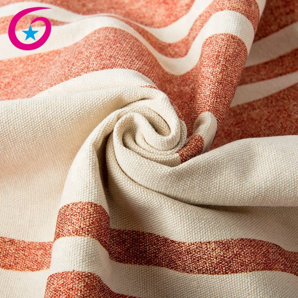 Wholesale 12oz Cotton Fabric Stripe Printed Recycled Canvas Fabric