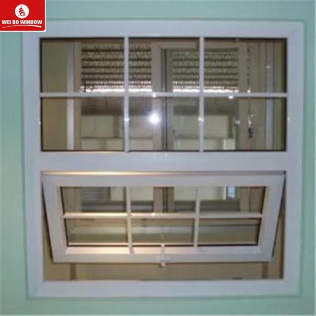 Latest design PVC/UPVC  plastic grill insert window with mesh for awning windows