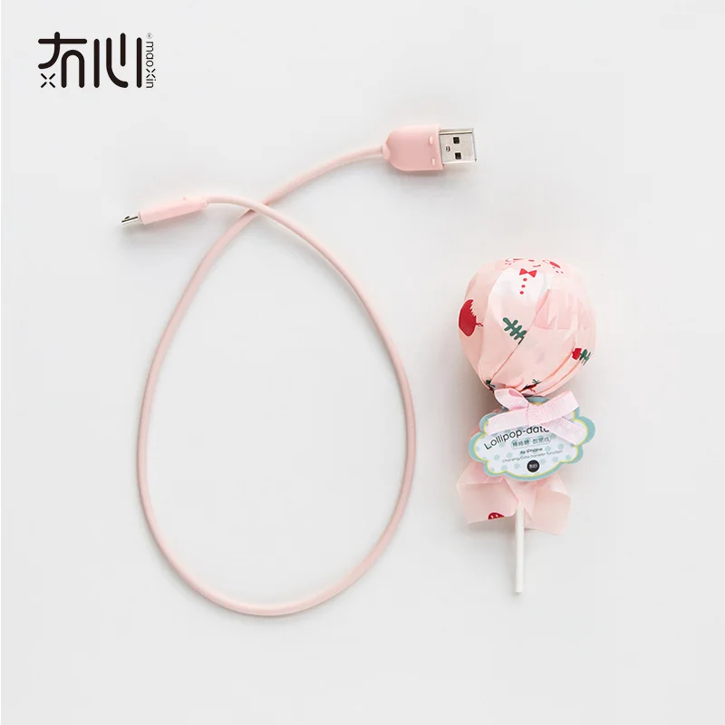 Maoxin unique beautiful Lollipop package design 1M cheap ip type c data usb cable micro usb