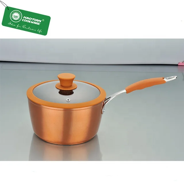 Aluminum forged copper cookware set with Silicone Stainless Steel handle