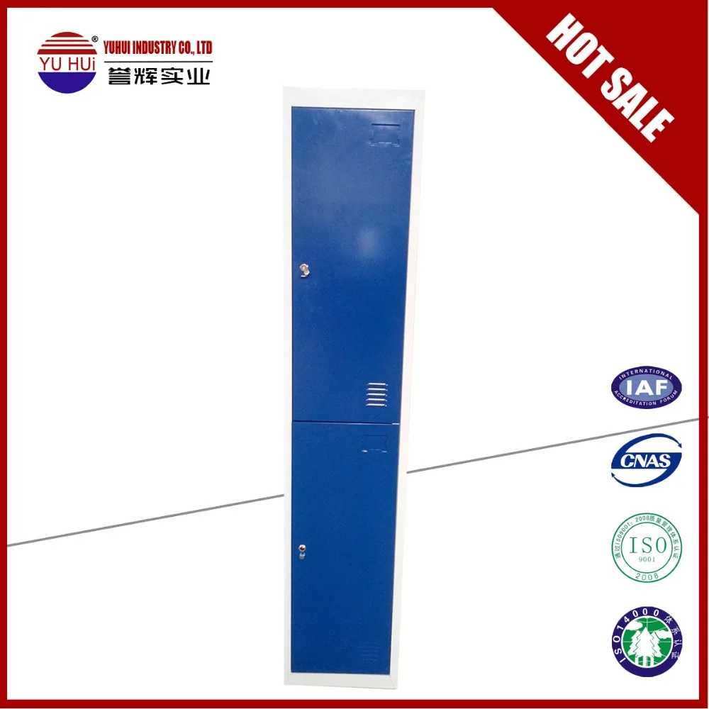 
Blue metal gym locker two door locker cabinet tall thin storage cabinet 