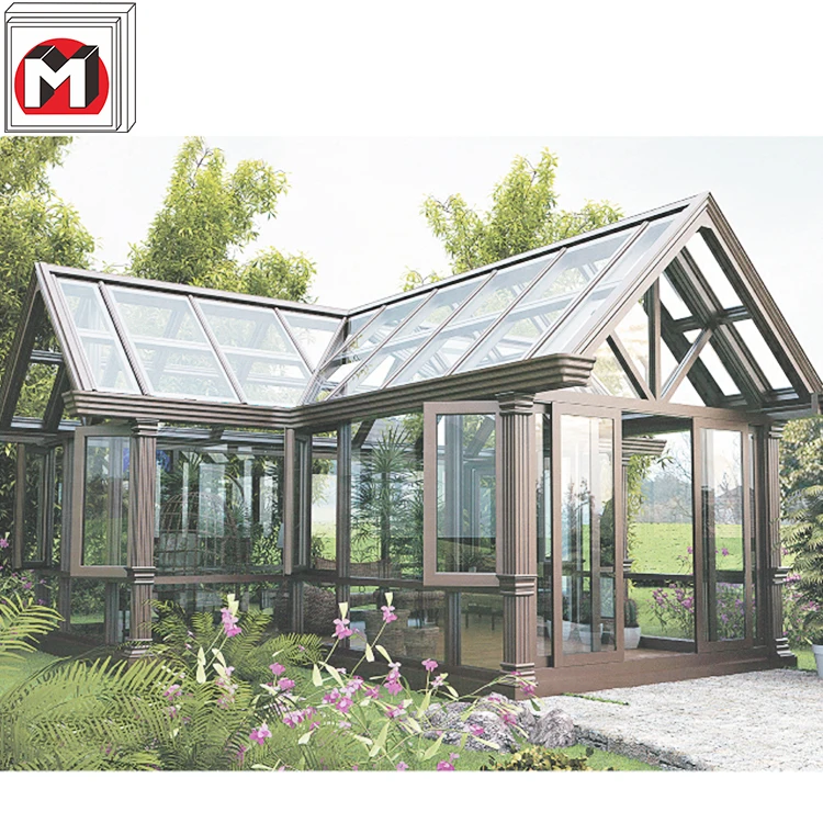 Doorwin new design Prefabricated Winter Garden Patio Enclosure Modern Glass House Free Standing 3 4 Seasons Sun Room