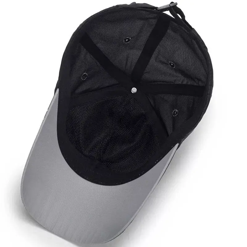 6 panel with embroider and fluorescent strip baseball caps and hats men polyester sports cap