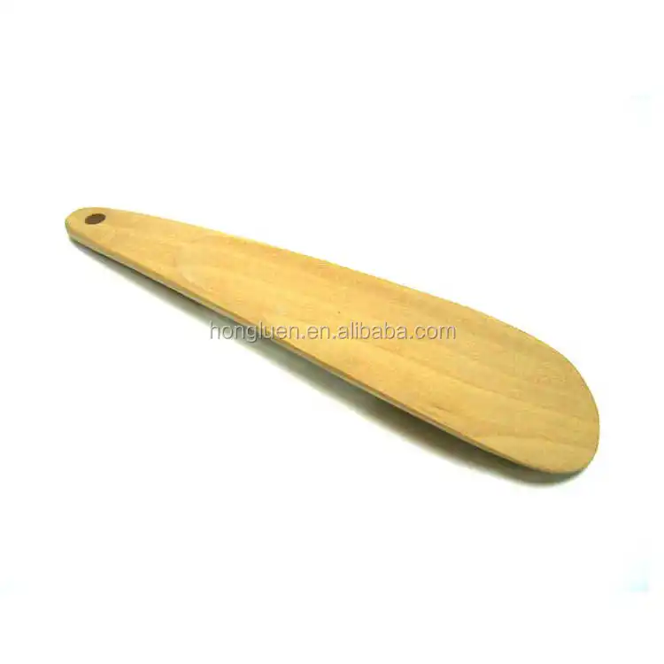 
Bamboo Custom Durable Long Handled Natural Wooden Decorative Carry-On Shoe Horn 