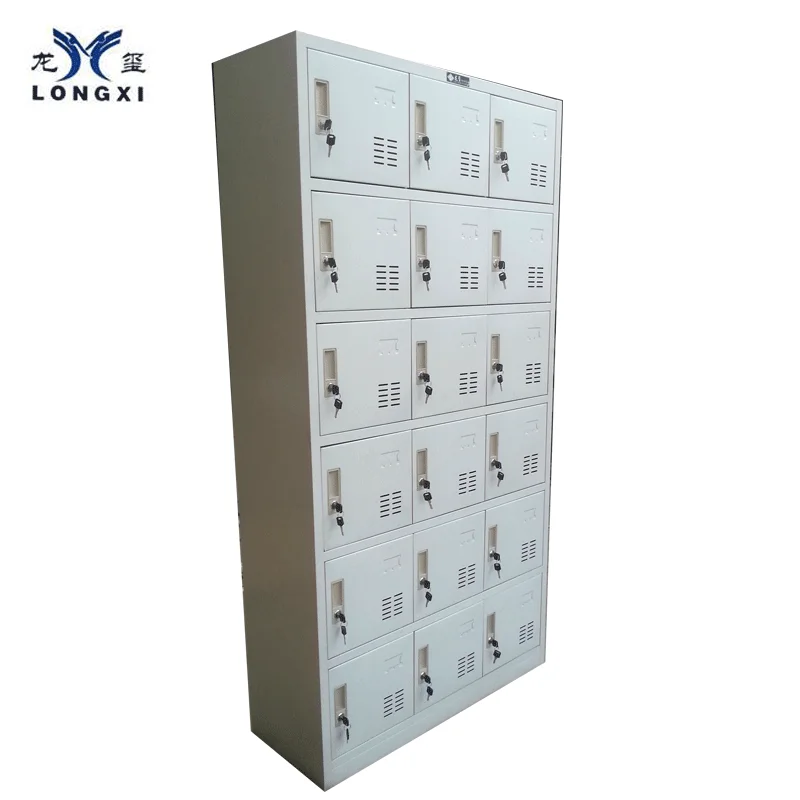 
18 Doors Stainless Steel Staff Lockers / storage wardrobe cabinet locker with eletronic induction or common lock 