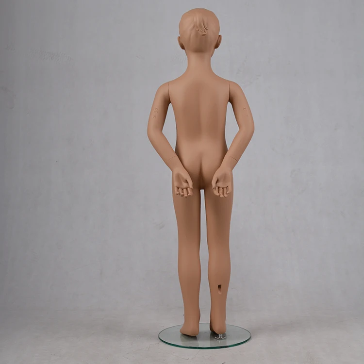 Carved head realistic face skin color full body little girl used child store mannequin for sale