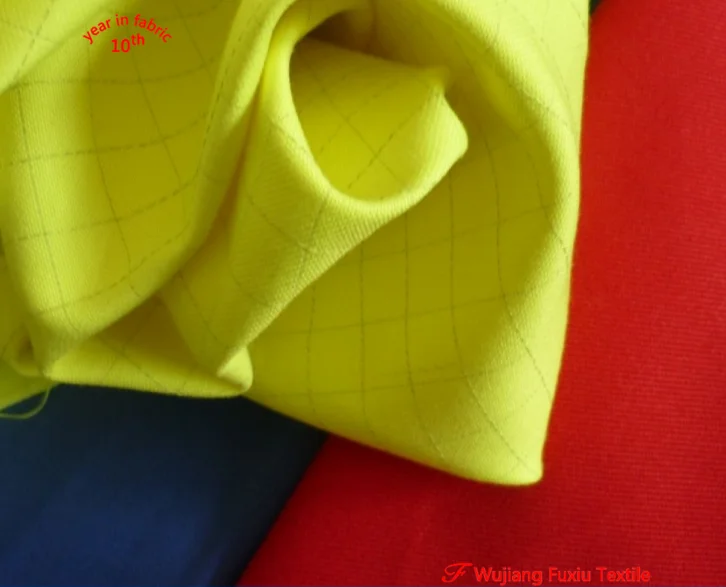 China supplier 2/1 twill polyester cotton blend uniform conductive thread carbon fiber fabric