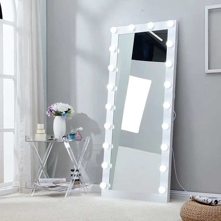 Диммируемое квадратное напольное светодиодное зеркало для туалетного столика с