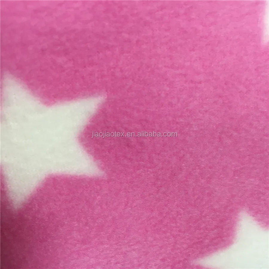 Star pattern printing polar fleece fabric single sided 100% polyester