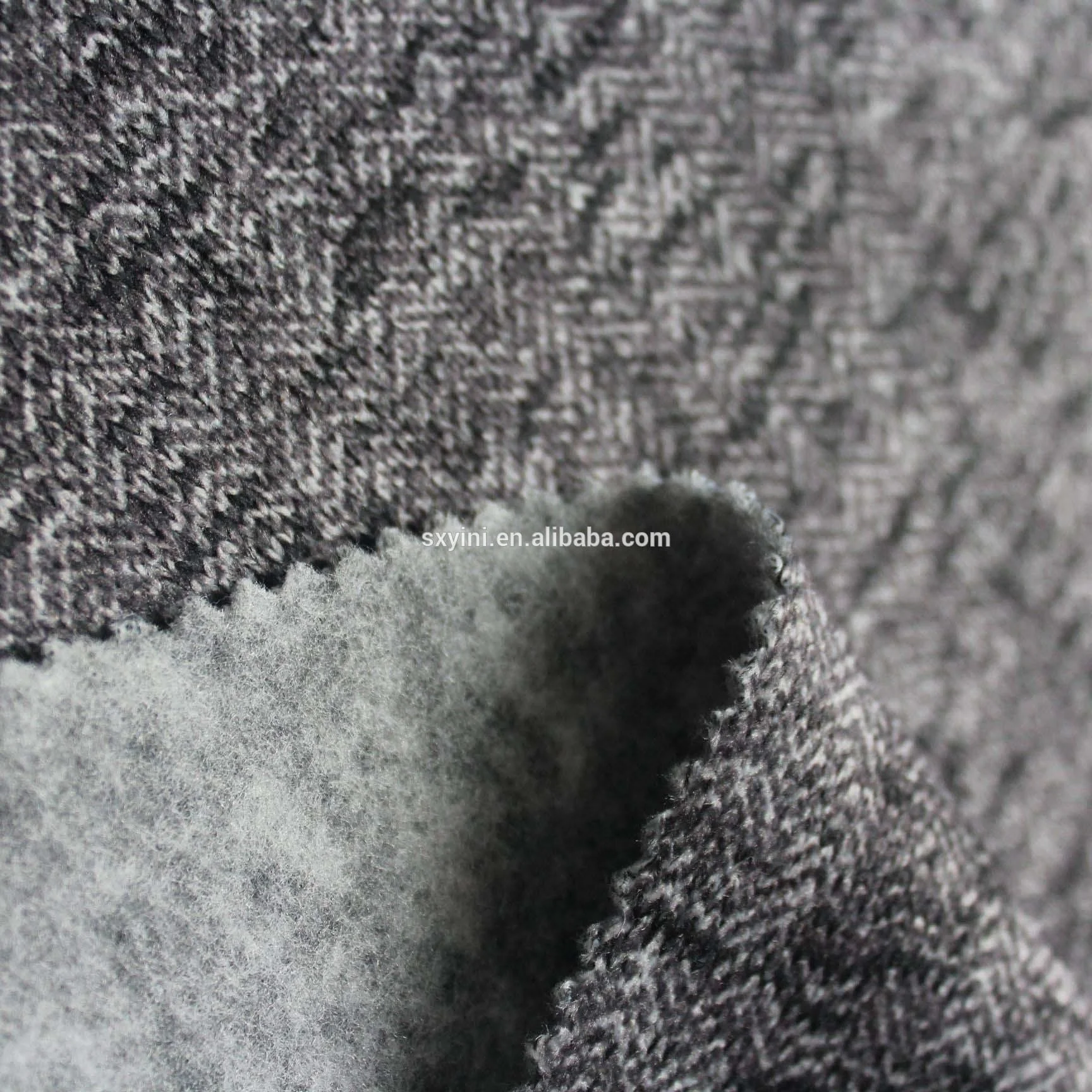 
100%polyester knitted fleece fabric hacci back sided brushed napped fabric for jacket 