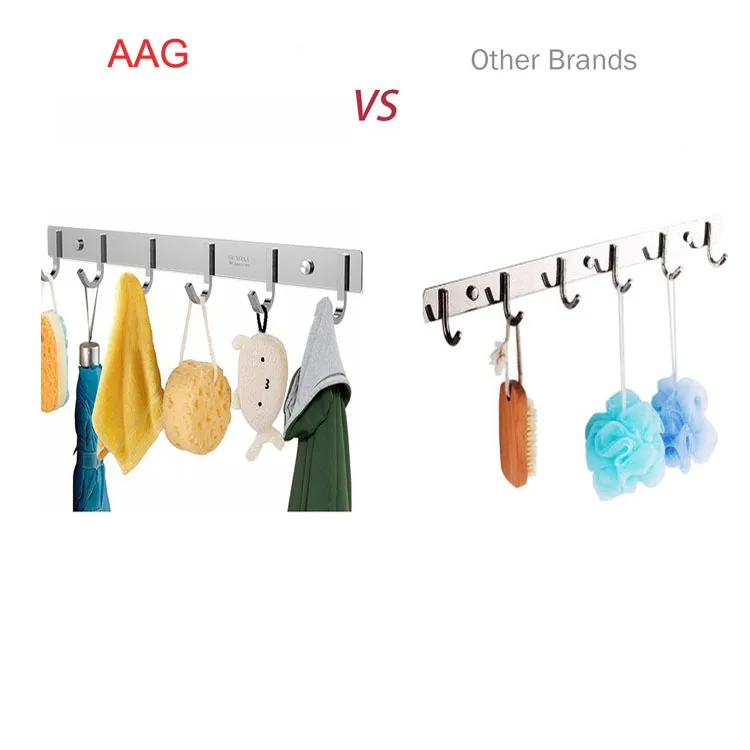 Wall Coat Rack Coat Hooks Wall Mounted Stainless Steel Hook Rack for Clothes