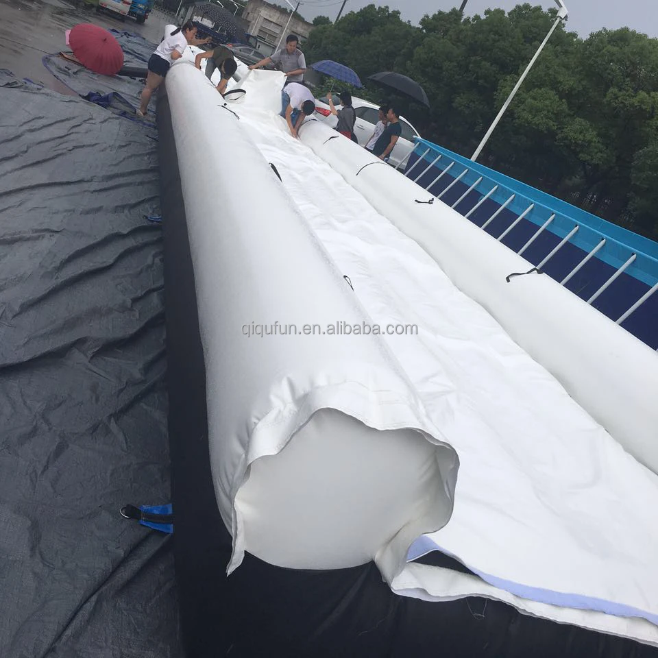 Commercial inflatable new air sealed 1000 ft slip n slide slide the city, slip n slide with water swimming pool