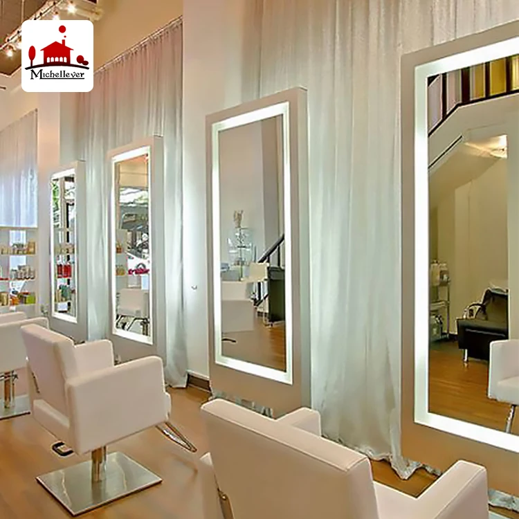 
beauty hair salon furniture equipment mirror station styling mirror haridresser salon led station mirrors with led light 