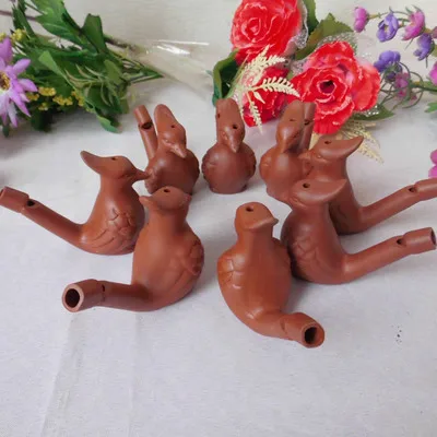 Hot sales plain color music water bird whistle Ceramic bird whistles for promotion