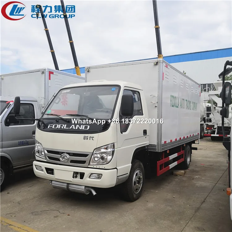 Cheapest price 4 tons small gas bottle transportation box cargo truck for sale