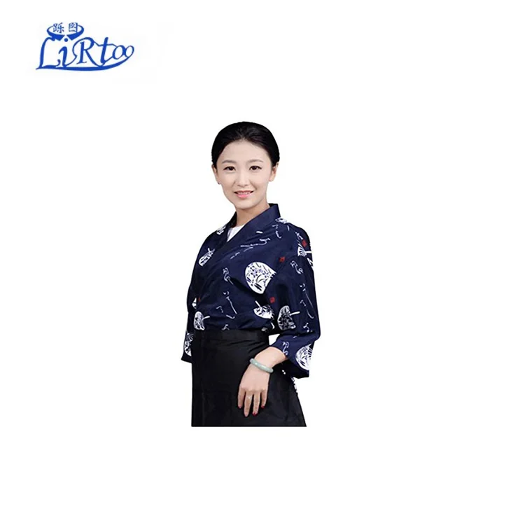 Японское пальто шеф повара, куртка шеф повара для суши, кухонная форма, рабочая одежда унисекс (62018878169)