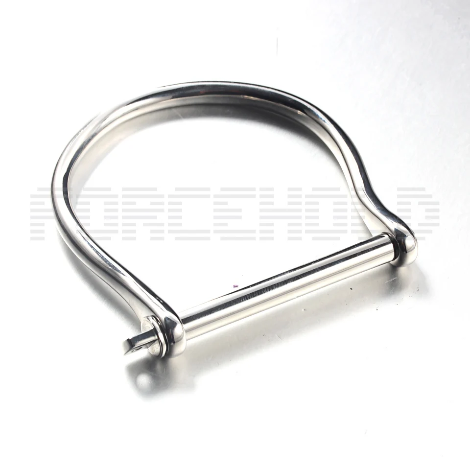 D Shaped Horseshoe Screw Stick Clasp Stainless Steel Bracelet