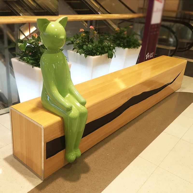 Shopping mall fiberglass  lounge bench  seating chair cartoon decoration bench outdoor furniture for the public