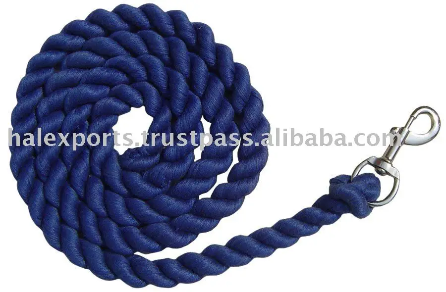 Best Quality Cotton,PP And Nylon Horse Riding/Training Lead Rope In Different Color Size Thickness With Strong Clip