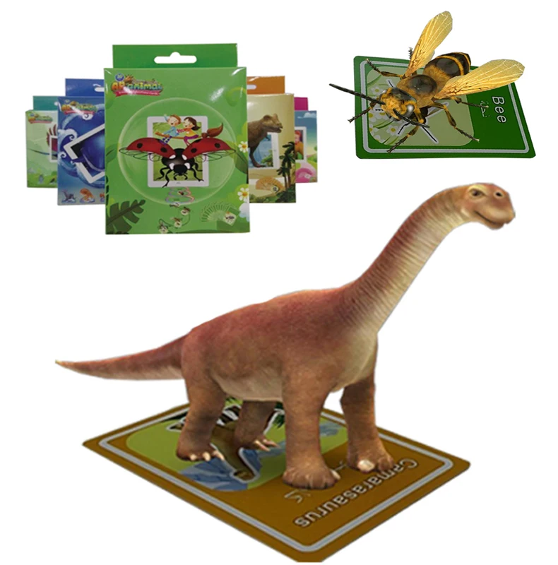 New Toys 2021  Augmented Reality  educational toys  tool poker card 4D animal card game 4D flashcards for children
