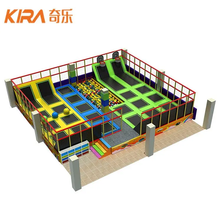 European Standard Large Indoor Parkour Trampoline Indoor trampoline park