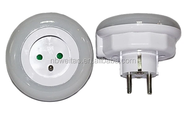 Ningbo Fashion mini color Wall LED Sensor Plug Socket Night Light