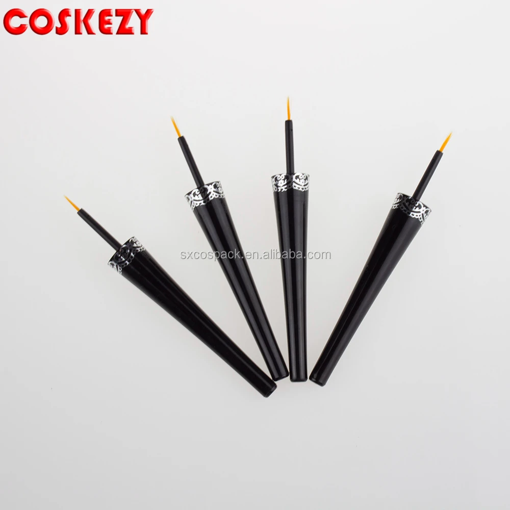 wholesale 3.5g Small Unique Eyeliner Plastic Black Tube,   Empty Black Eyeliner Custom Stick Tube Makeup Packaging