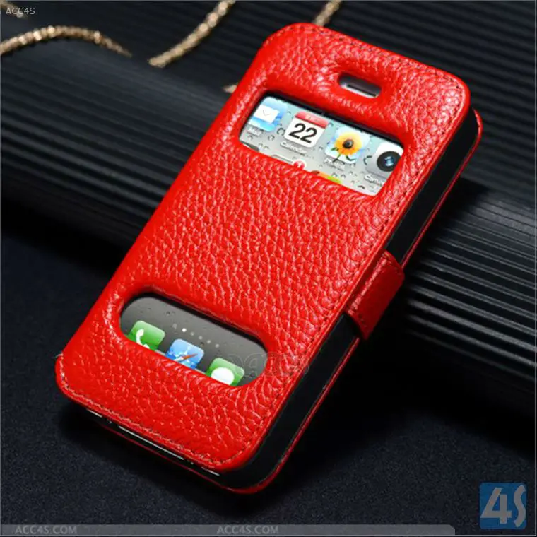 Футляр из натуральной кожи с Window дизайн для iPhone 5 P-IPH5CASE129