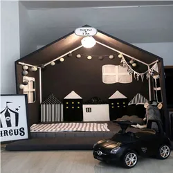 4pcs Baby Bed Bumper Little House Pattern Crib Protection Infant Cot Newborn Bedding Cute Kid Bed Fence Cotton Combination House