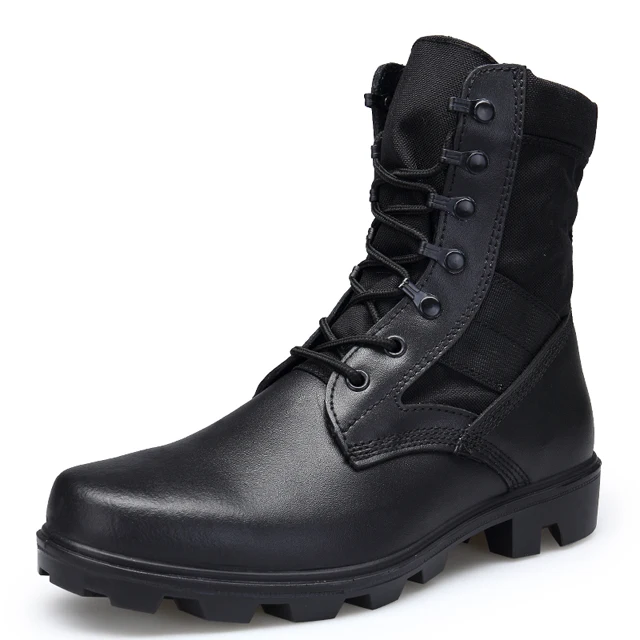 
New Military Athletic Tactical Comfort Leather Boots Mens Ultra-Light Combat Army Boots Waterproof 