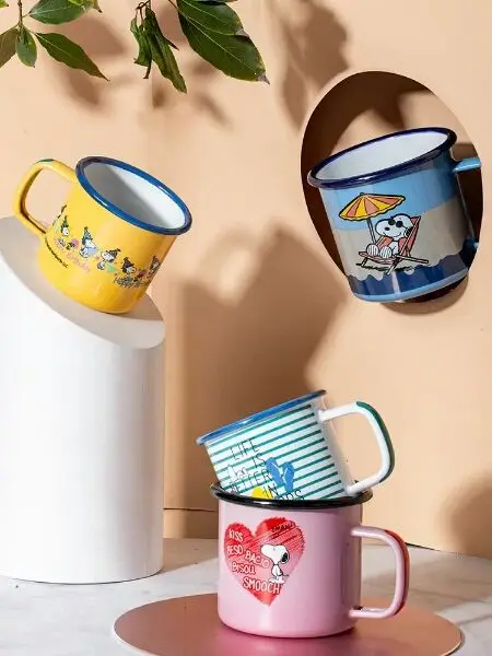 enamel coated blue mug cups & drinking & Chinese enamelware
