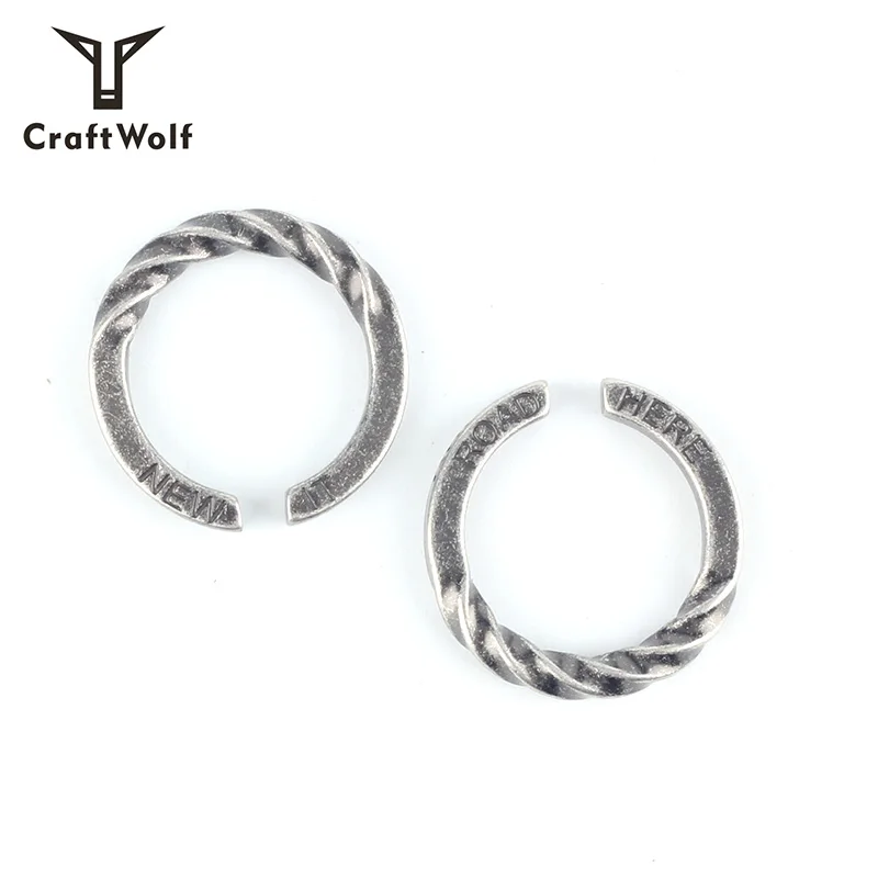 Craft Wolf custom jewelry VikingTrend  Man woman adjustable Trend  Stripe Twisted Stainless Steel Ring