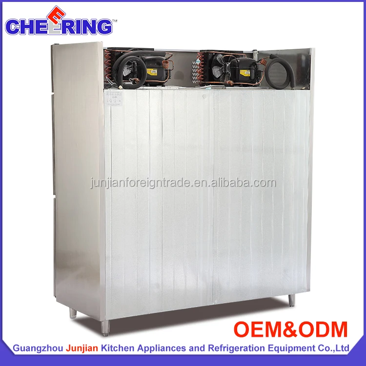 kitchen manufacturer refrigeration equipment fan cooling 3 door stainless steel commercial meat refrigerator showcase