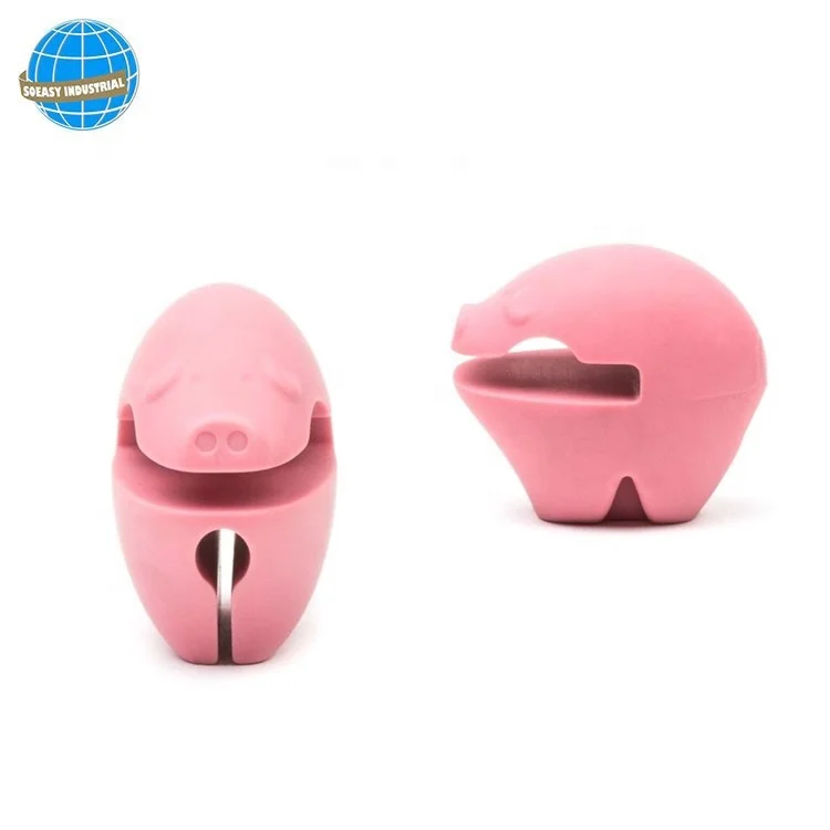 Heat Resistant Silicone pig pot clip spoon rest set