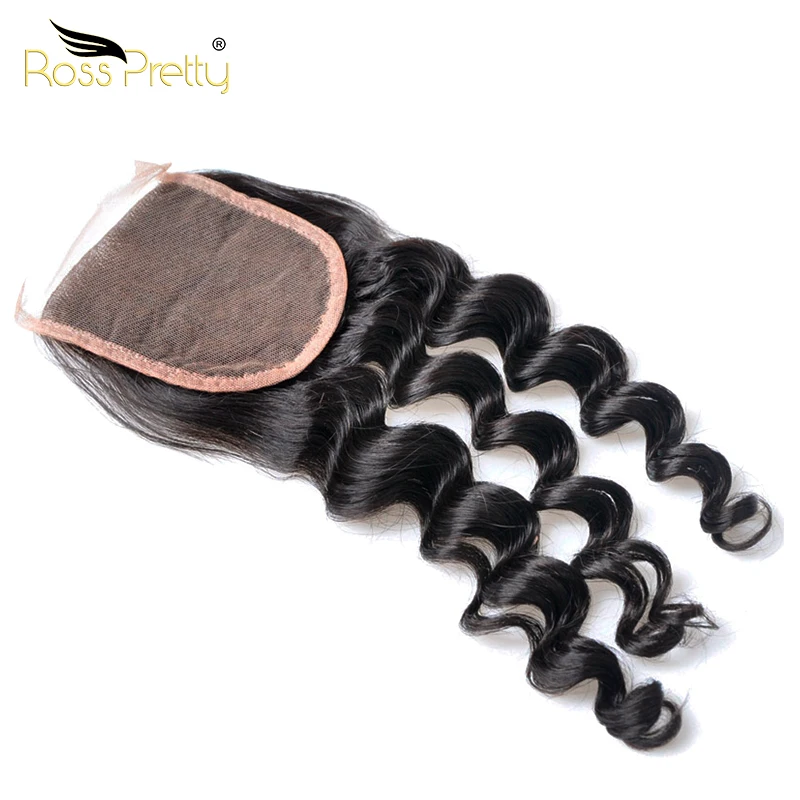 Ross Pretty Ibeauty Hair Lace Closure 4x4 Loose Deep Human Hair Best Price  Meche Closure