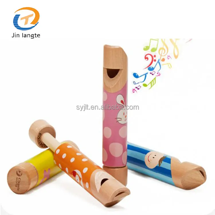 Animal Shaped Pull Whistle Toys Christmas Wooden Whistle