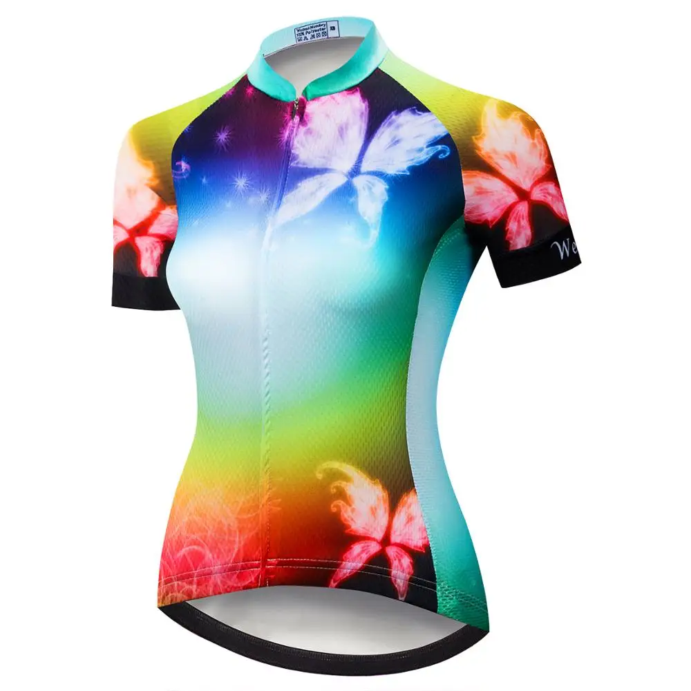 Wholesale Summer Team Road Bike Shirt Tops Short Sleeve Reflective Bicycle Clothing Racing Sports Wear Cycling Jersey Women
