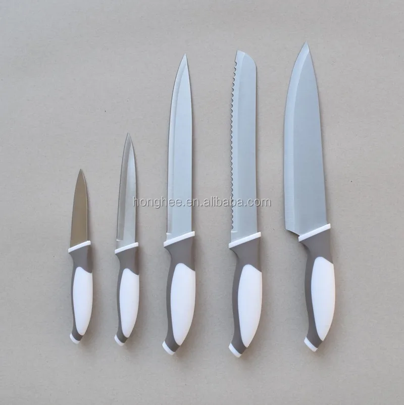 
Free sample Knives Kitchen Set Gift Item TPR Handle 5 Piece 