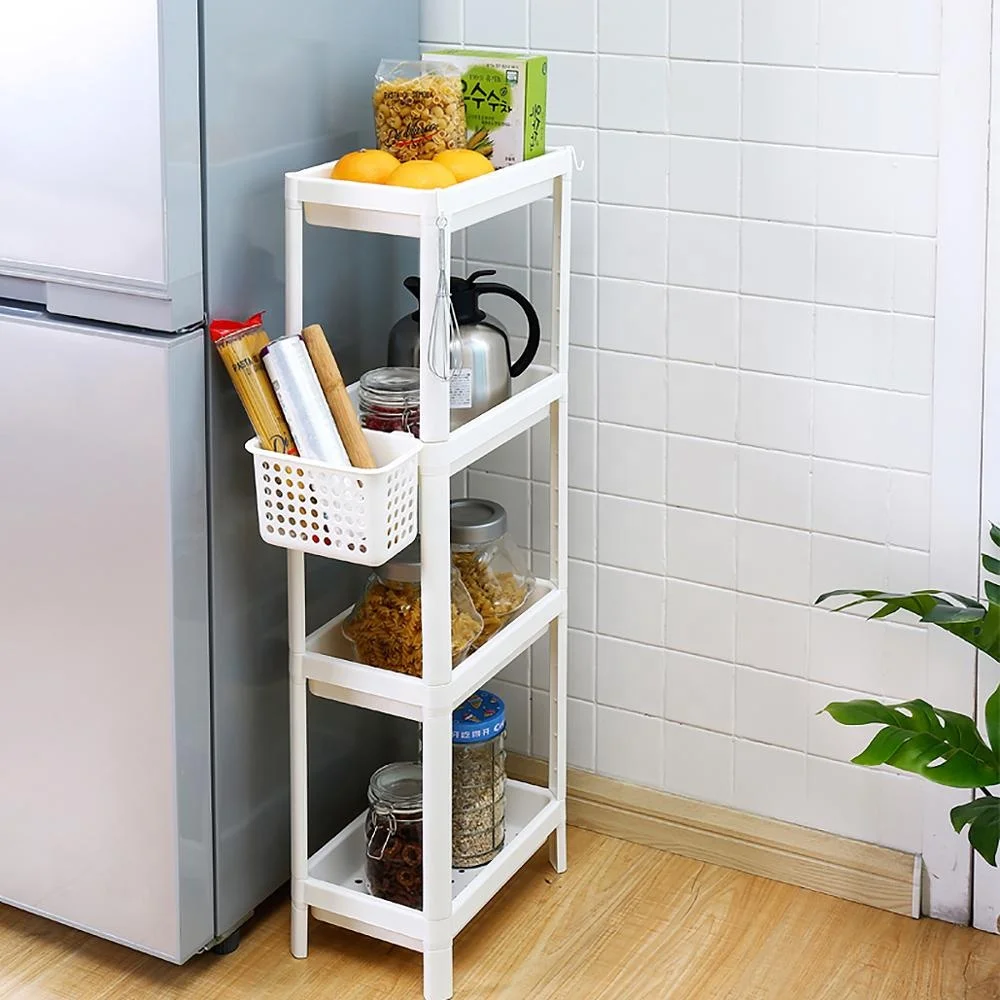 wholesale 4-layer plastic kitchen storage rack shelf
