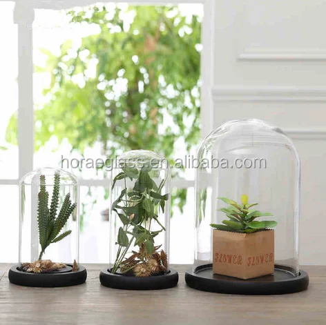 Glass Doll Dome With Black Wood Base Big Size For Wedding Party Event Table Centerpiece Decoration Cake Cover