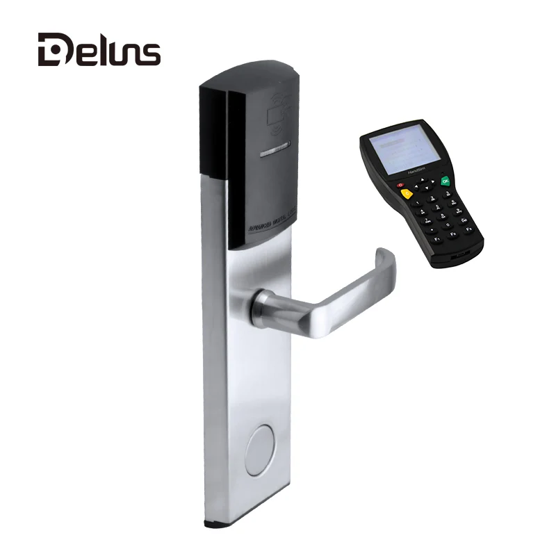 
Deluns smart electronic rfid card online hotel lock management used M1 system security digital locks factory 