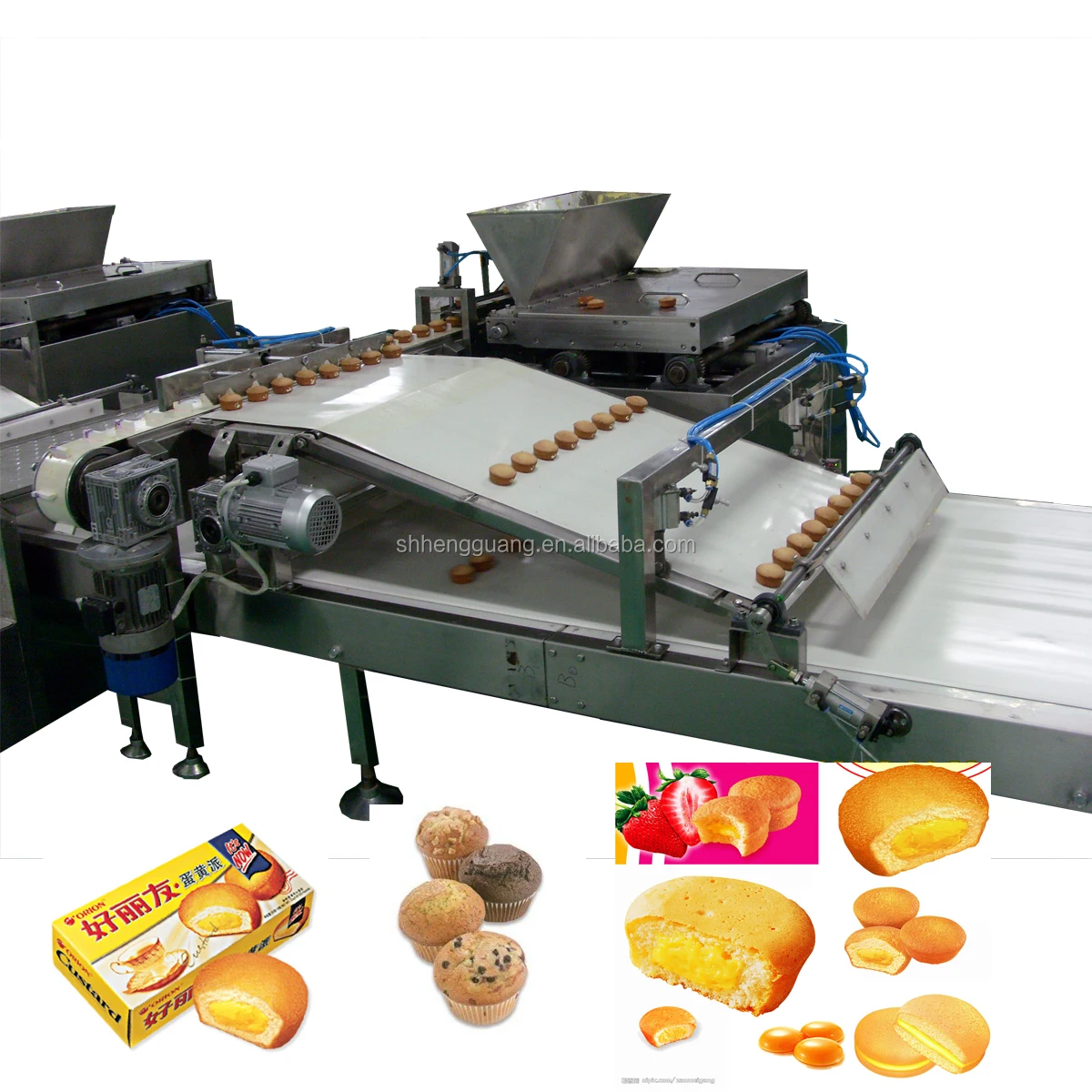 HG-CFC Automatic Mini Paper Muffin Cake Baking Machine / Madeline Cup Cake Making Machine  / Custard Cake Production Line