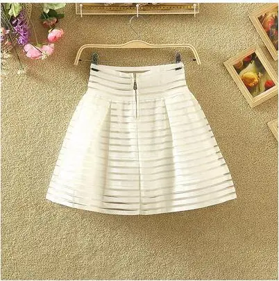 Guangzhou wholesale pleated mini flare skirts, korean style back zipper skirt photos