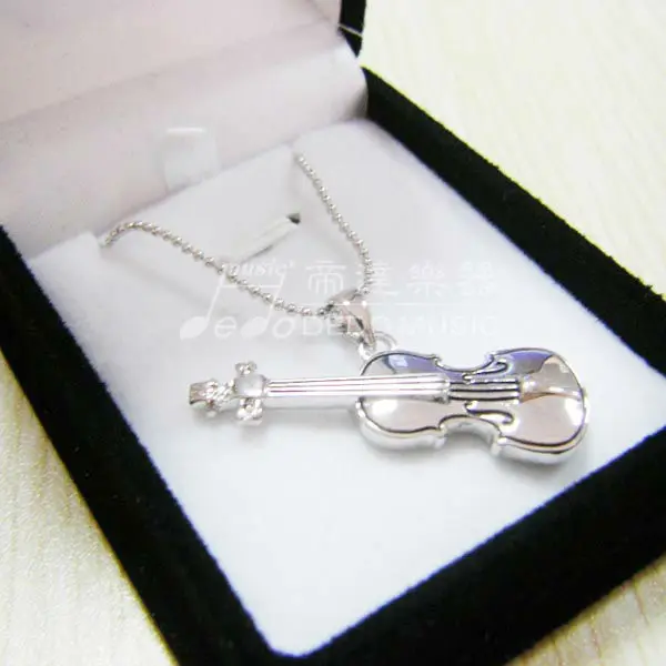 Silver Necklace With Violin