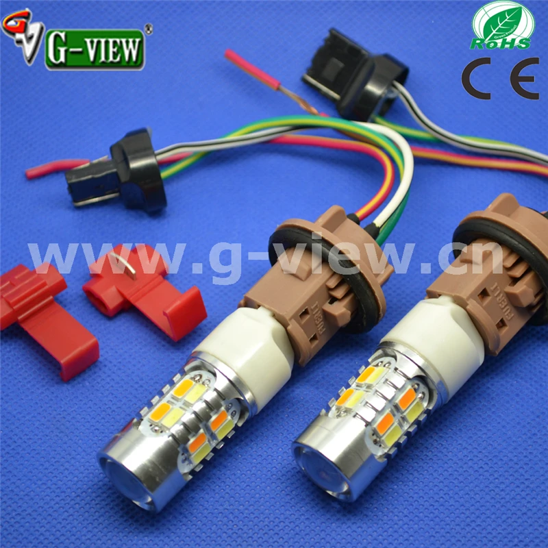 Супер белый свет для автомобиля 1157 7443 двойной цвет 5630 чип switchback светодиодные лампы авто