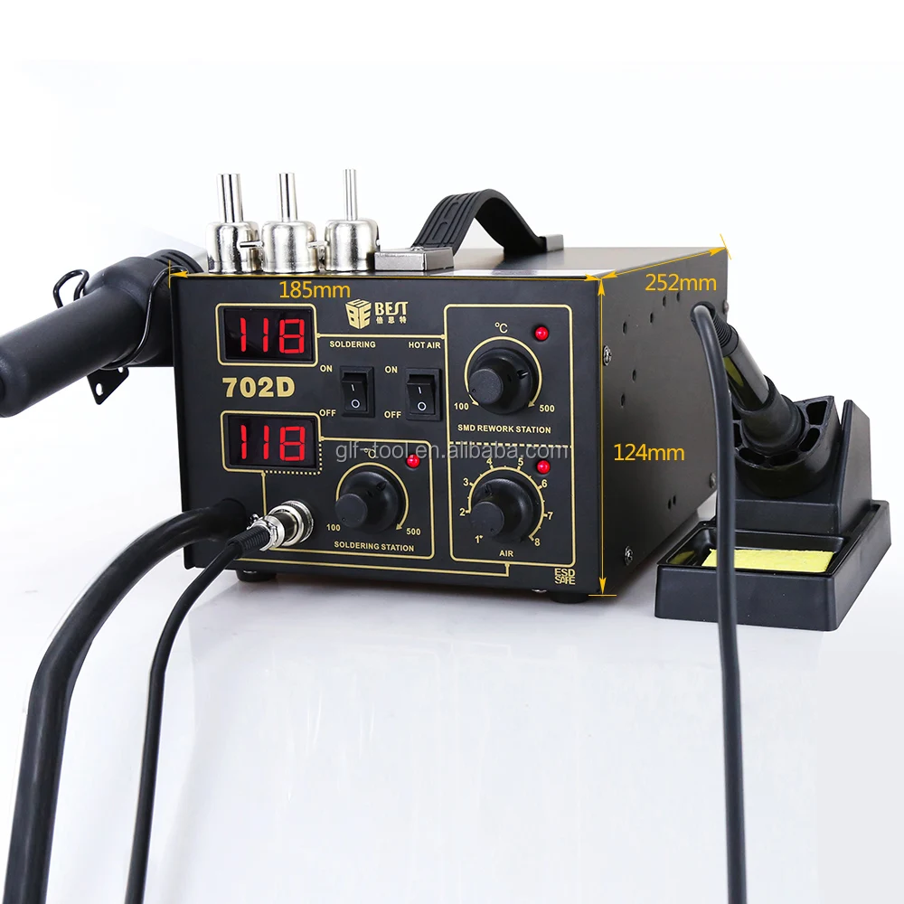 
BST 702D 2 in 1 digital display rework station soldering iron and heat gun 
